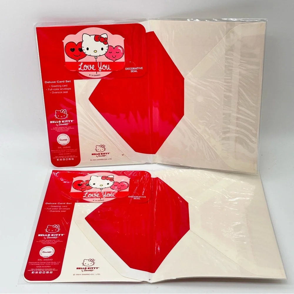 Sanrio Hello Kitty “Be My Valentine” Deluxe Cards Set of 2 - Red